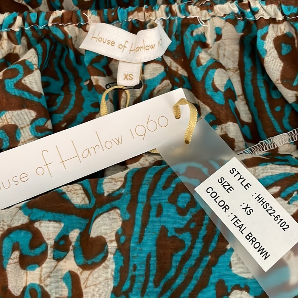 House of Harlow 1960 Teal Brown open back dress size XS NWT - Picture 15 of 15